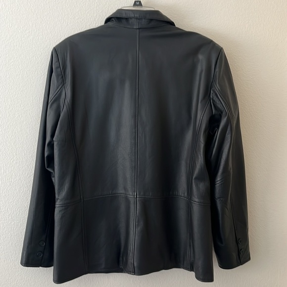 Clio Leather Woman’s Jacket Button Front With Pockets Size Medium - Picture 3 of 6